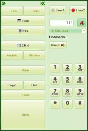 Imagen del softphone SIP integrado de OriGn